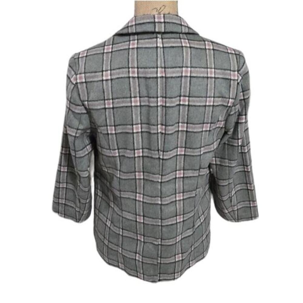 Laurie Felt Pink and Grey Women Plaid Annabelle Cropped Blazer Size 4 New - Picture 4 of 8